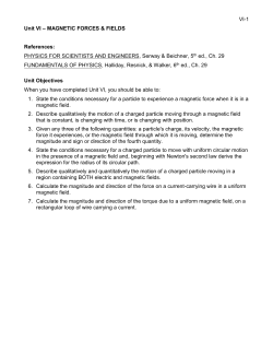 UNIT II - Mr. Greenberg Physics