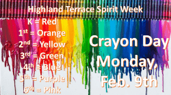 February 2015 Spirit Days - Crayon and Formal Crayons