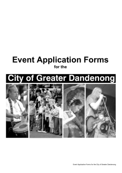 Event Application Forms for the Application to stage an event in the
