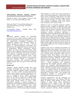 Understanding Maternal Cognitive changes
