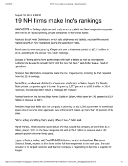 19 NH firms make Inc`s rankings