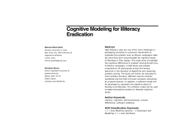 Cognitive Modeling for Illiteracy Eradication