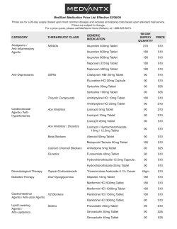 CATEGORY THERAPEUTIC CLASS GENERIC