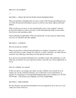PRIVACY STATEMENT ---- SECTION 1