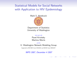 Statistical Models for Social Networks with Application to HIV