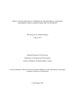 AMONG GERIATRIC OUTPATIENTS Mei Huang