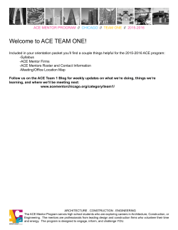 Welcome to ACE TEAM ONE! - ACE Mentor Program Chicago