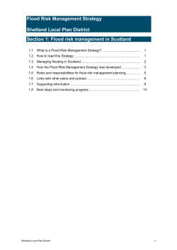 Flood Risk Management Strategy Shetland Local Plan