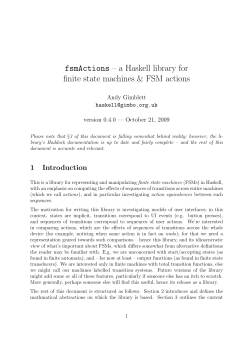fsmActions &ndash; a Haskell library for finite state machines
