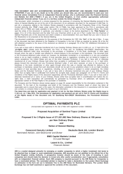 optimal payments plc