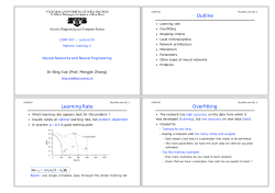 Outline Learning Rate Overfitting