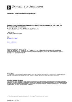 Reaction coordinates, one-dimensional Smoluchowski equations