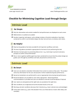 Checklist for Minimizing Cognitive Load Through Design_final
