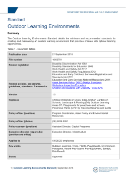 Outdoor Learning Environments Standard