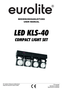 USER MANUAL LED KLS-40 Compact Light Set