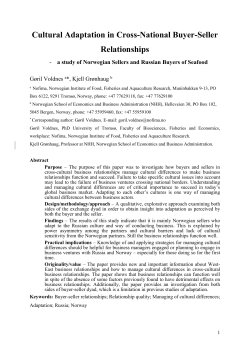 Cultural Adaptation in Cross-National Buyer-Seller