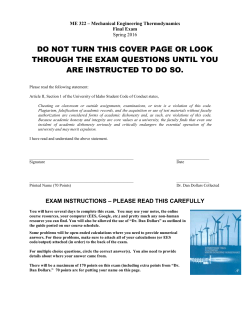 Part 1: Engineering Calculations &ndash; each problem is worth 15 points
