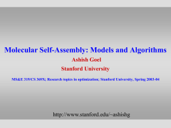 Molecular Self-Assembly