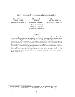 Every decision tree has an influential variable Ryan O`Donnell