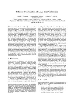 Efficient Construction of Large Test Collections Gordon V. Cormackg