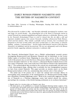 early roman-period nazareth and the sisters of nazareth convent