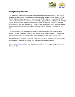 Playing the Jeopardy Game