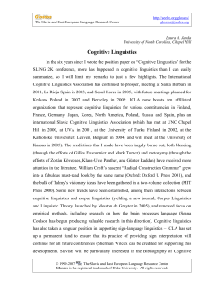 Cognitive Linguistics