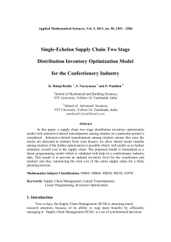 Single-Echelon Supply Chain Two Stage Distribution Inventory
