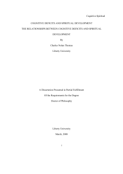 The Relationships Between Cognitive Deficits and Spiritual