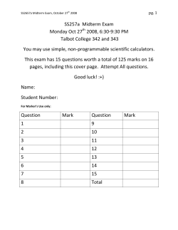 SS257a Midterm Exam Monday Oct 27 2008, 6:30