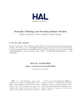 Formally Defining and Iterating Infinite Models - HAL