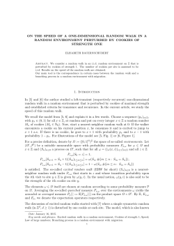 ON THE SPEED OF A ONE-DIMENSIONAL RANDOM WALK IN A