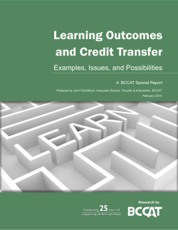 Learning Outcomes and Credit Transfer