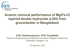 Arsenic removal performance of Mg/Fe