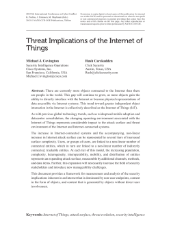 Threat Implications of the Internet of Things