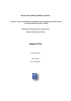 etude sur le genre au nord et sud kivu