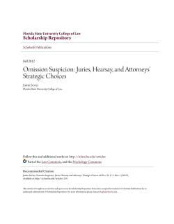 Omission Suspicion: Juries, Hearsay, and Attorneys&acirc;&bull;Ž Strategic