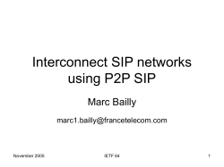 Presentation on SIP interconnect (Marc Bailly)