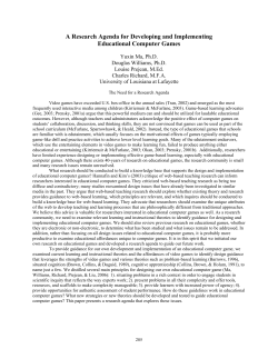 A Research Agenda for Developing and Implementing Educational
