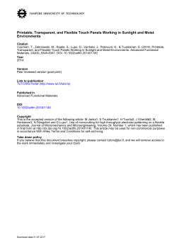 Printable, Transparent, and Flexible Touch Panels Working in