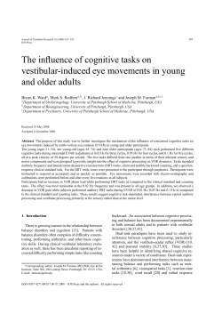 The influence of cognitive tasks on vestibular