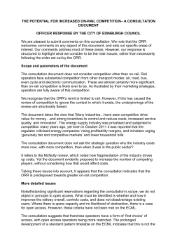 Consultation on the potential for increased on