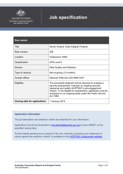 Selection criteria
