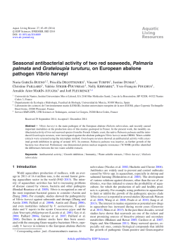Seasonal antibacterial activity of two red seaweeds, Palmaria
