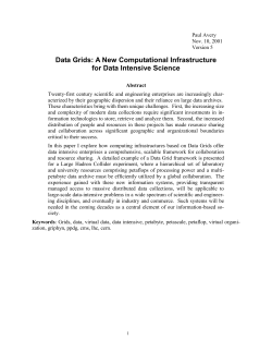 Data Grids: A New Computational Infrastructure