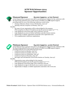 ACM Web Science 2014 Sponsor Opportunities