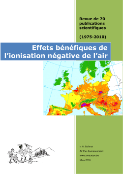 Effets b&eacute;n&eacute;fiques de l`ionisation n&eacute;gative de l`air