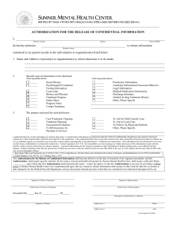 consent for the release of confidential information