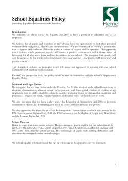 Model School Equalities Policy Statement