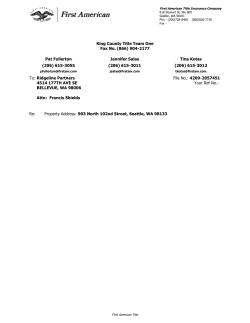 King County Title Team One Fax No.